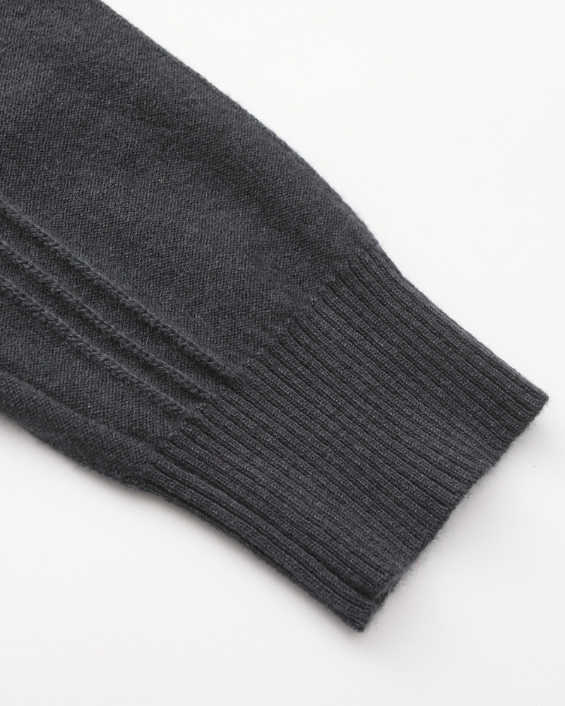 100% Kaschmir Rippstrick Half Zip