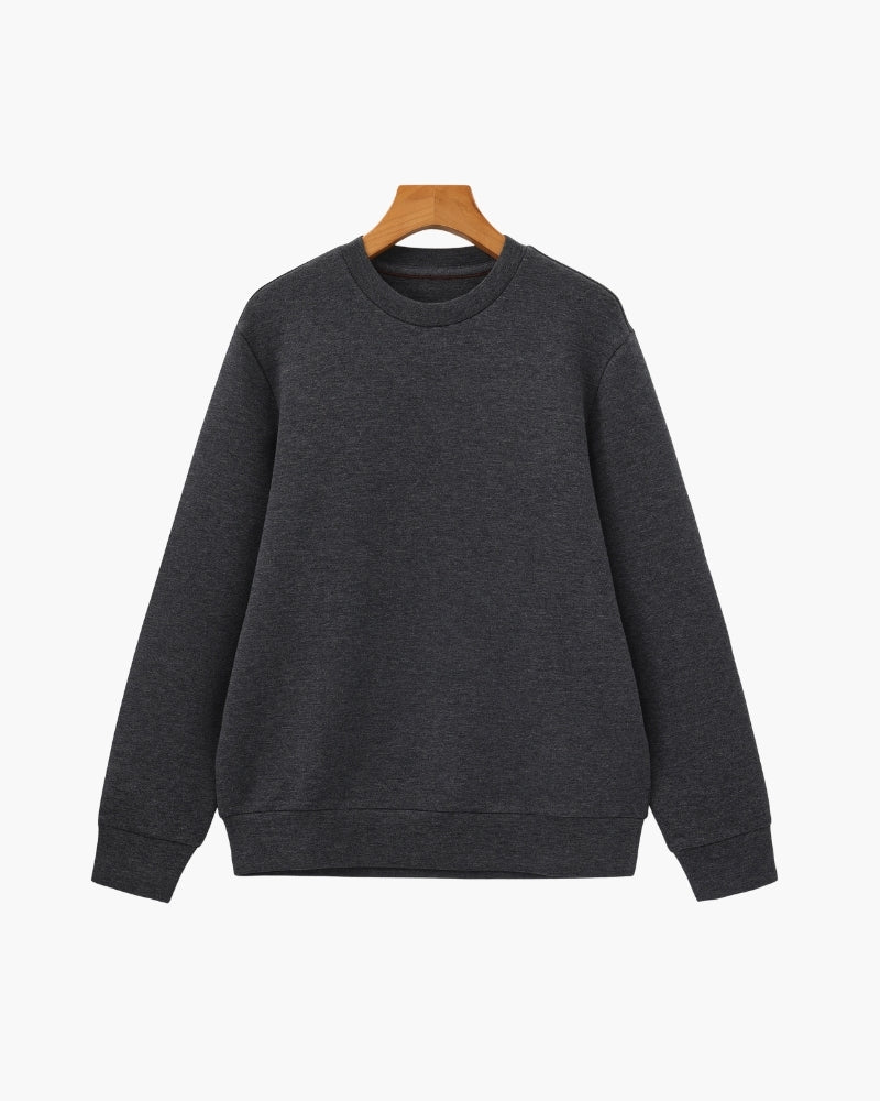 Klassisches Modal Blend Sweatshirt mit Rundhals
