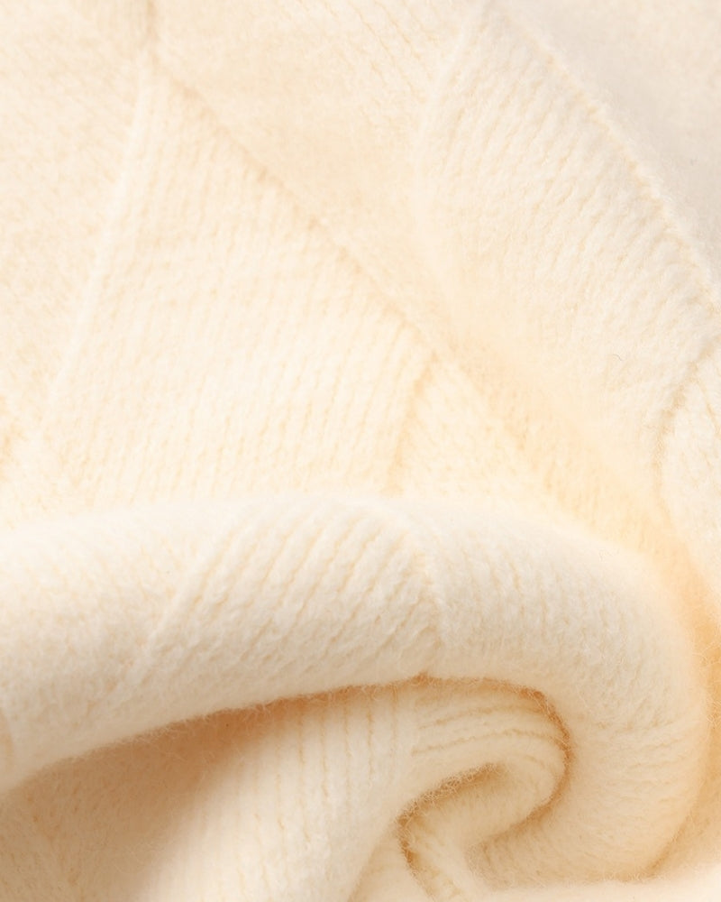 Diamond Knit Pullover mit Rundhals