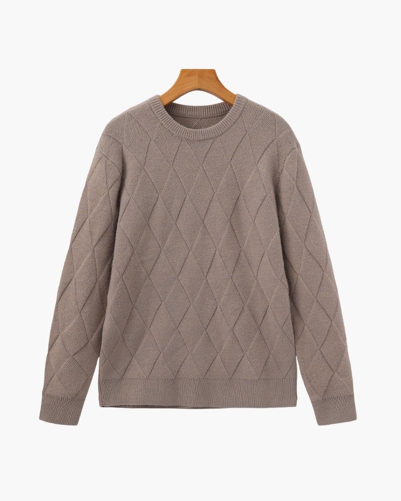 Diamond Knit Pullover mit Rundhals