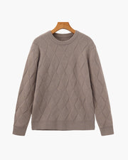 Diamond Knit Pullover mit Rundhals
