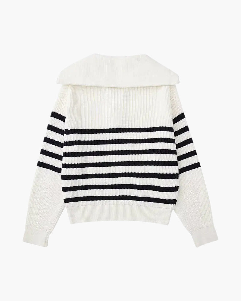 Gestreifter Zip Up Pullover