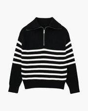 Gestreifter Zip Up Pullover