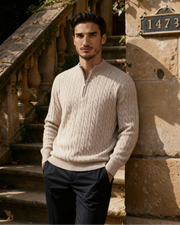 100% Kaschmir Gewebter Half Zip