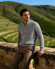 100% Kaschmir Gewebter Half Zip