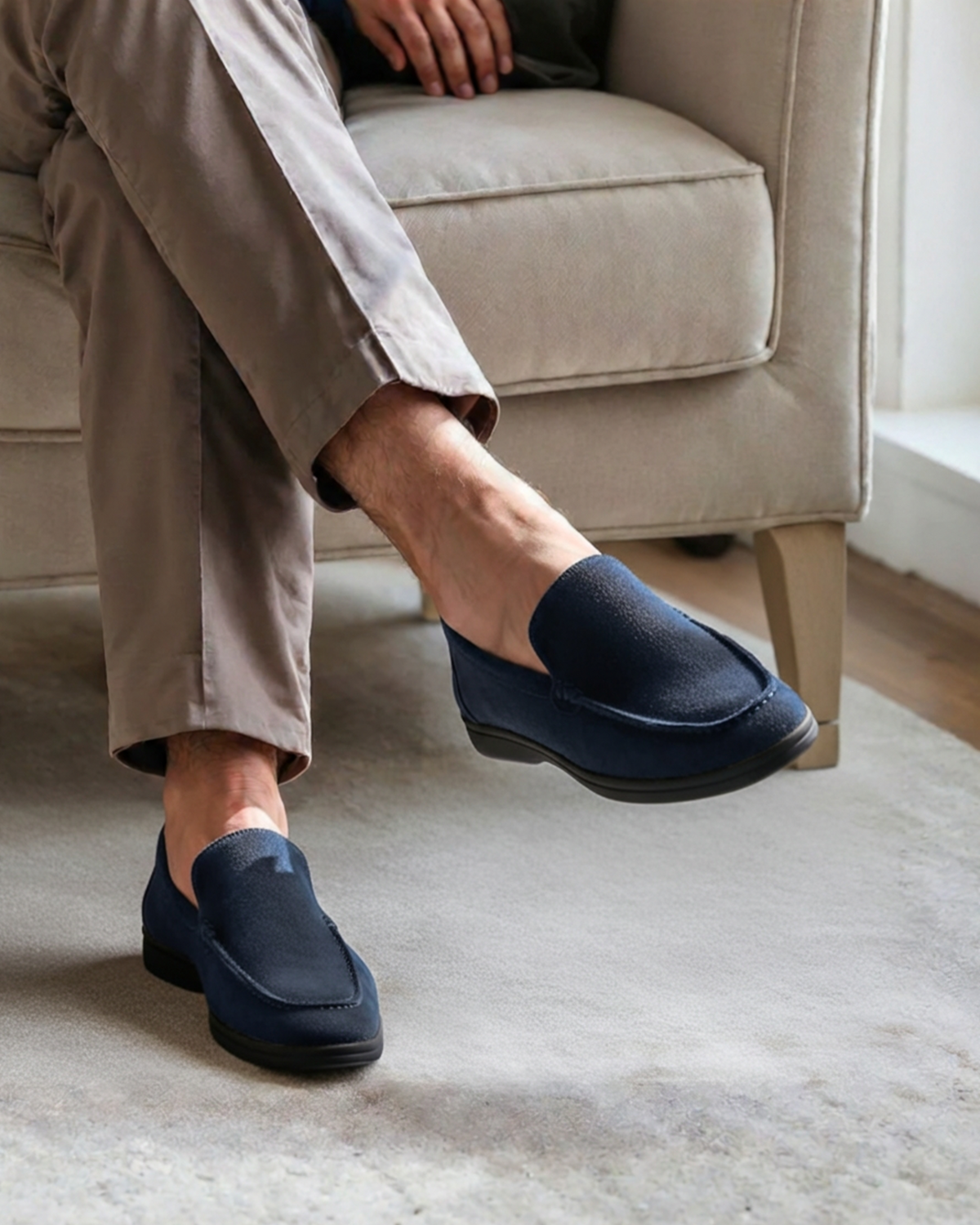 Premium Wildleder-Loafer - Schwarze Sohlen
